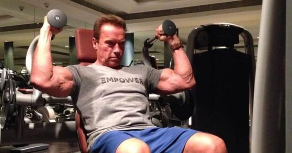 Arnold Schwarzenegger, 75, hits the weights at Gold's Gym